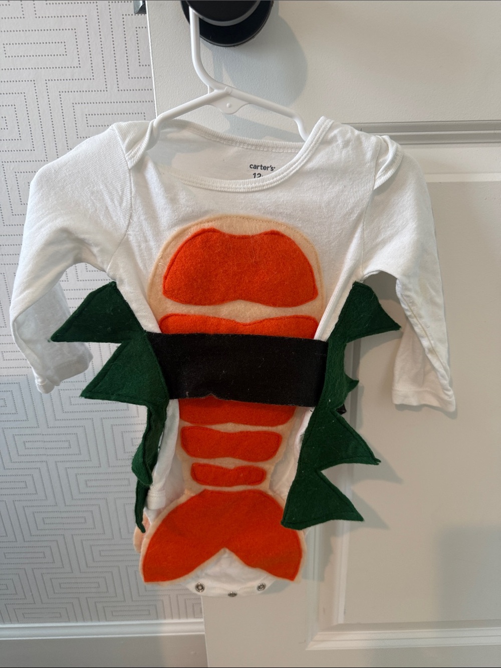 Baby White Sushi Custom Costume with Felt Accents